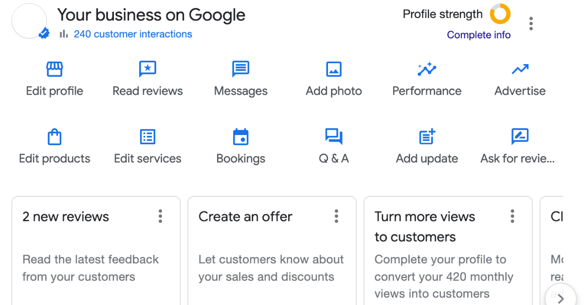 Manage Google Business Profile